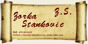 Zorka Stanković vizit kartica